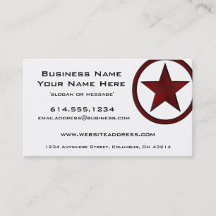 Country Western Star/Badge Red 2 Business Card