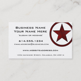 Country Western Star/Badge Red 2 Business Card