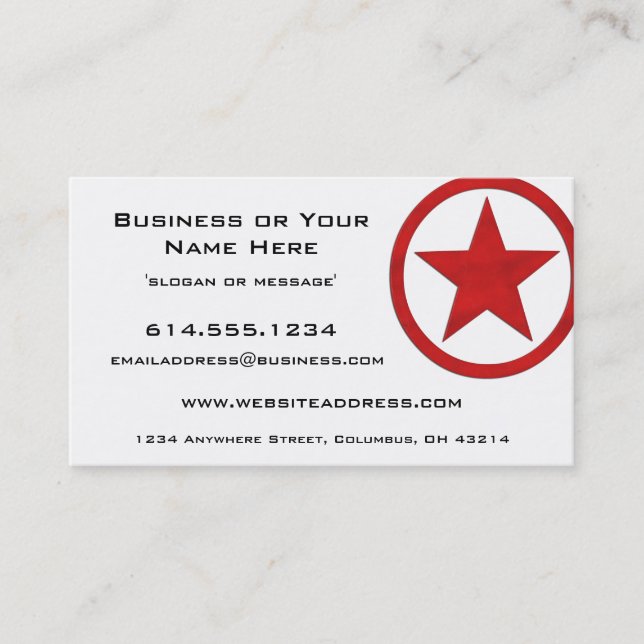 Country Western Star/Badge Red 3 Business Card (Front)