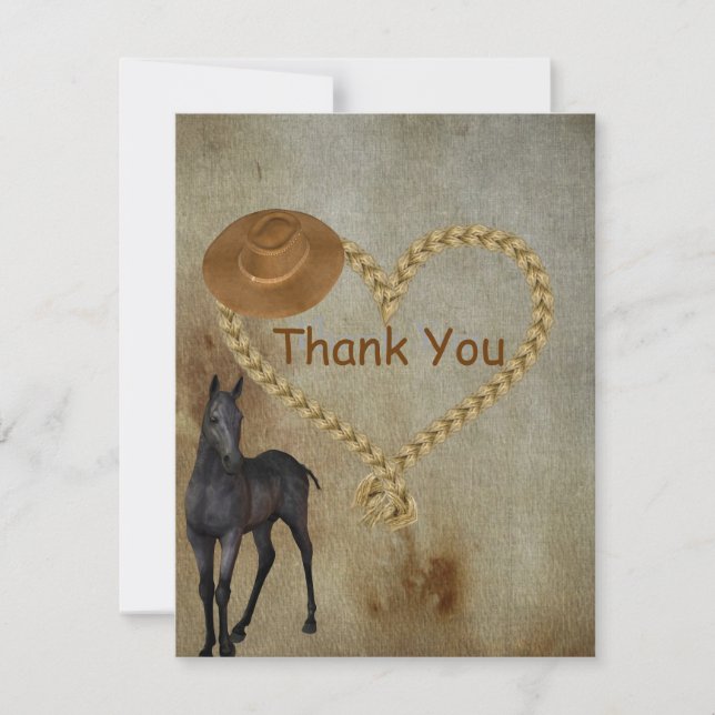 Country Western Thank You Card (Front)