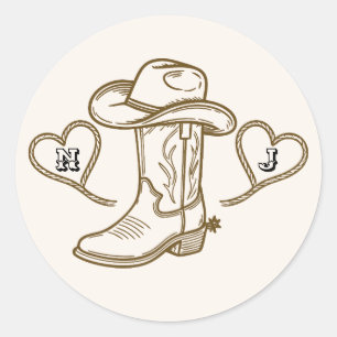 Country Western Vintage Last Rodeo Bachelorette Classic Round Sticker