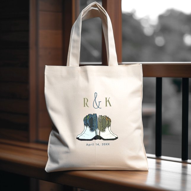 Country Western Wedding Cowboy Boots  Tote Bag (Creator Uploaded)