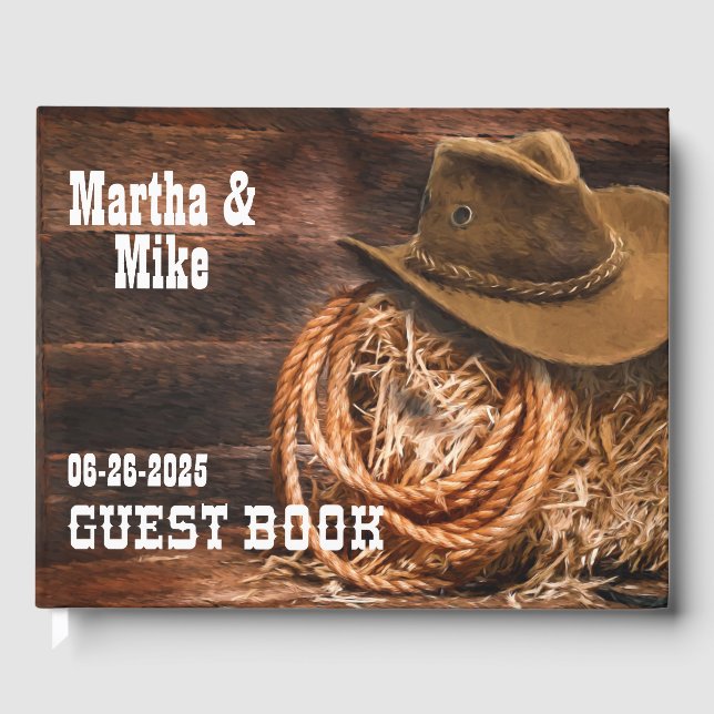 Country Western Wedding Guest Book (Front)