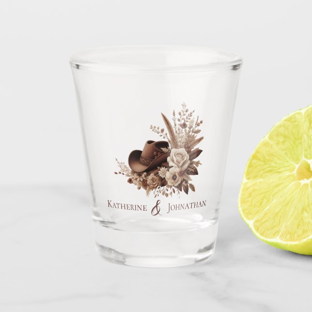 Country Western Wedding Money/shot Dance- Shot Glass (Front)
