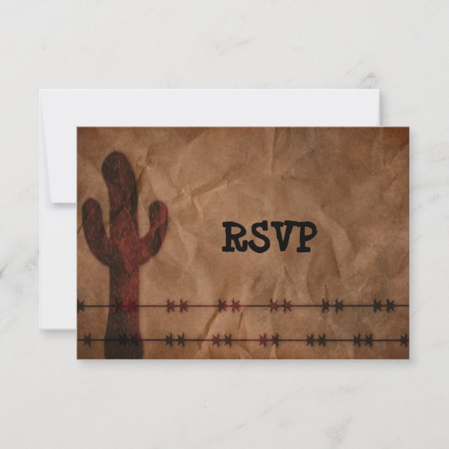 Country Western Wedding Reception RSVP Invitation (Front)