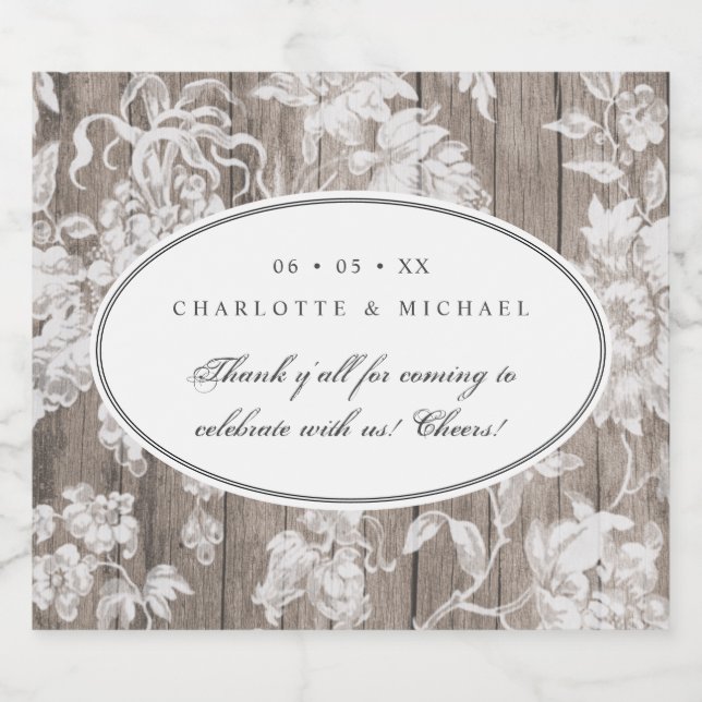 Country western wedding thank you beer bottle label (Single Label)