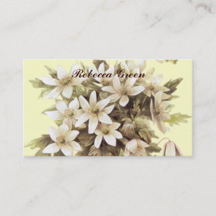 country white wildflower pastel yellow wedding business card