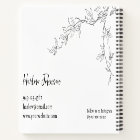 Country Wildflower Floral Botanical Line Drawing 