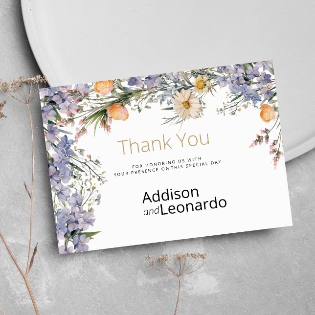 Country wildflower flowers rustic Thank You Invitation (Country wildflower flowers rustic Thank You )