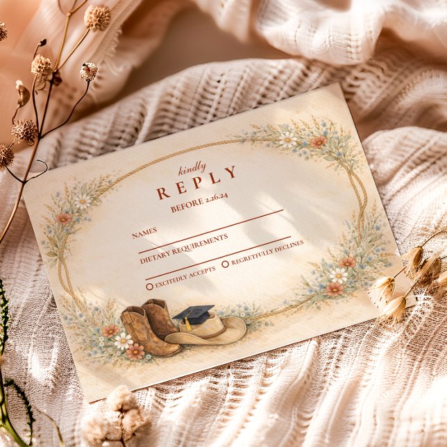 Country Wildflower Graduation Party RSVP Card (Creator Uploaded)