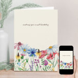 Country Wildflower Wild Birthday Card<br><div class="desc">Country cottage wildflower birthday card,  titled wishing you a wild birthday,  which you can edit if you wish,  along with the greeting inside. The design has a floral border of colorful wild flowers in pink blue red and yellow with a matching bouquet on the back.</div>