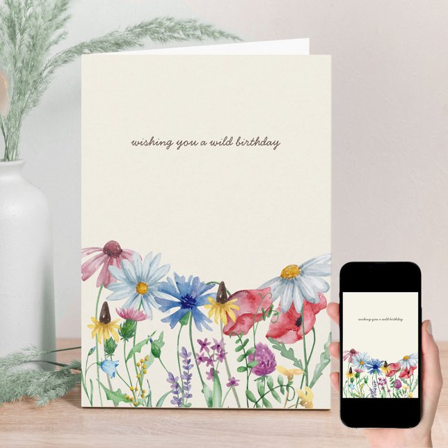 Country Wildflower Wild Birthday Card (Creator Uploaded)