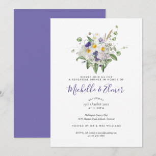 Country Wildflowers Posy Rehearsal Dinner Invitation