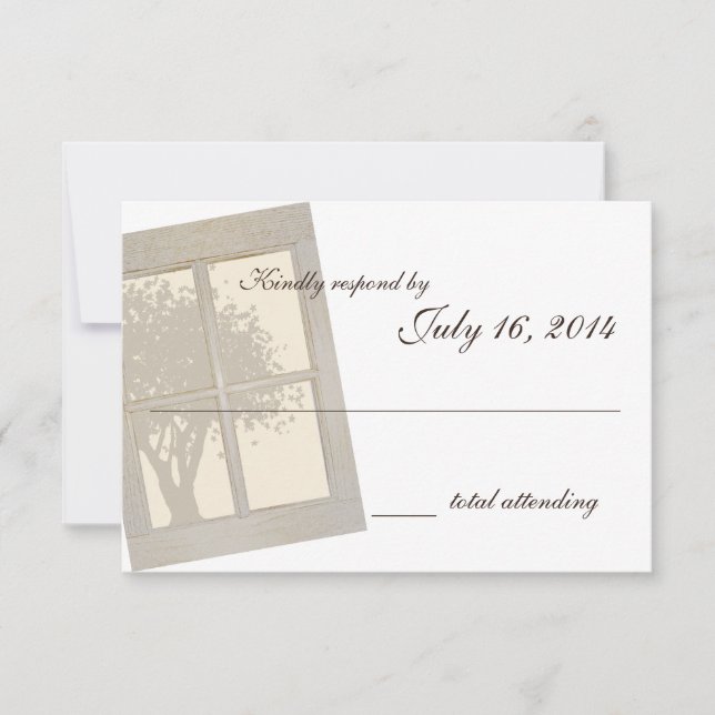 Country Window Pane Wedding RSVP Card (Front)