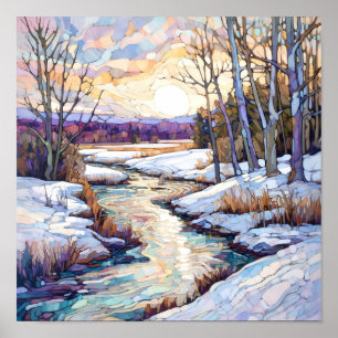 Country Winter Landscape Print