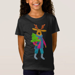 Country Winter Reindeer Christmas Holiday Party T-Shirt