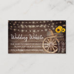 Country Wood Barrel - Sunflower -  Wedding Website Enclosure Card<br><div class="desc">Country wood barrel with sunflowers and cowboy boots and hat - wedding website cards ready for you to personalise. This insert card can be changed to any type of information you need and be sent with your invitation. (Directions, details, wishing well, honeymoon fund, gift registry, a game raffle, an online...</div>