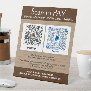 Country Wood Crafts VenmoPay Here Pedestal Sign