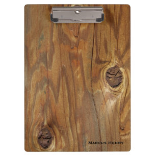 Country Wood (Faux) with Knotholes Personalised Clipboard