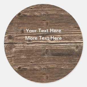 Country Wood Pattern Message Sticker Labels