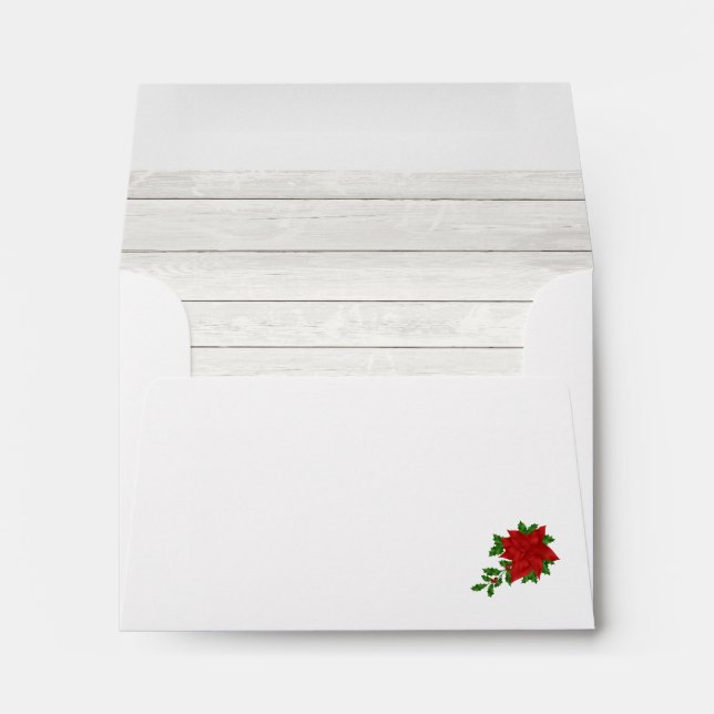 Country Wood Poinsettia Envelope (Back (Bottom))