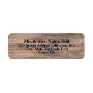 Country wood Return Address label