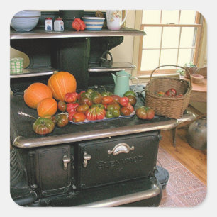 Country Wood Stove Sticker