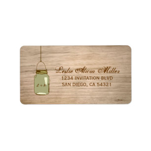 Country Wooden Rustic Mason Jar Address Labels