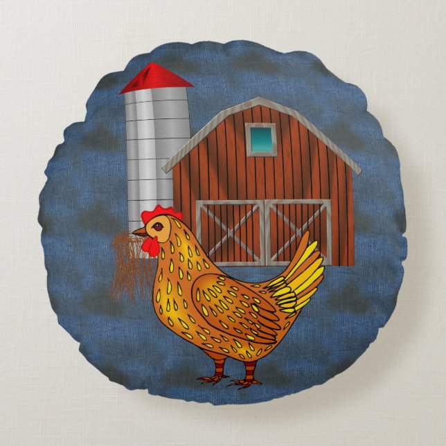 Country Yard Round Cushion (Front)