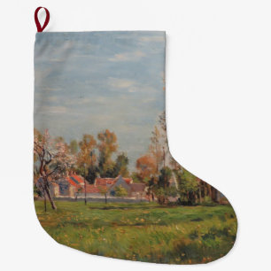 Countryside around Lagny, France (Rural Landscape) Large Christmas Stocking