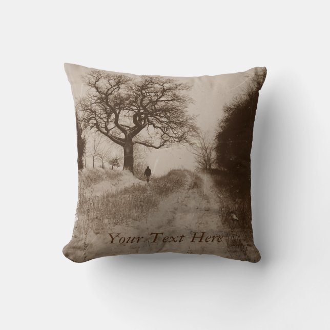 countryside atmospheric winter snow scene cushion (Front)