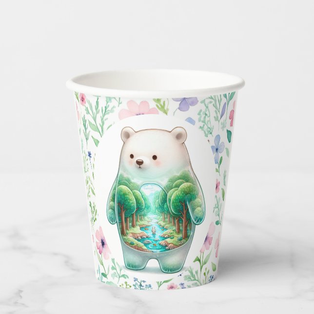 Countryside Bear Dreamscape Paper Cups (Front)