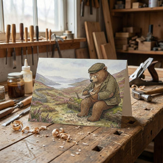 Countryside Carving Bear Traditional Father's Day Card
