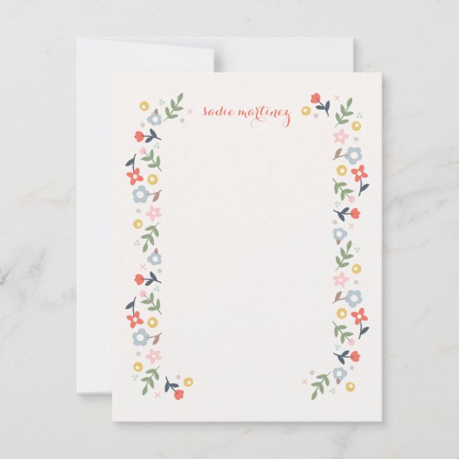 Countryside Florals Stationery - Red Invitation (Front)