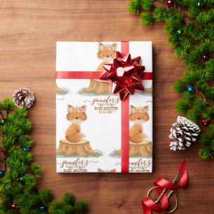 Countryside Fox Daisy Baby Shower Farmhouse Wrapping Paper
