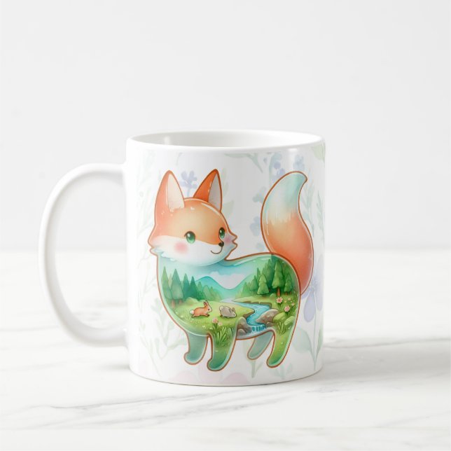 Countryside Fox / Racoon Dreamscape Coffee Mug (Left)