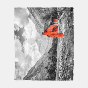 Countryside Landscape Black and White Photography Fleece Blanket
