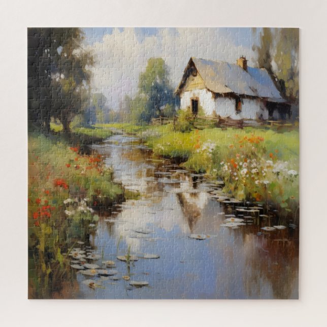 Countryside Landscape Impressionism Jigsaw Puzzle (Vertical)