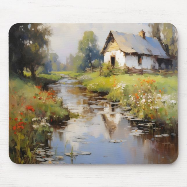 Countryside Landscape Impressionism Mouse Mat (Front)