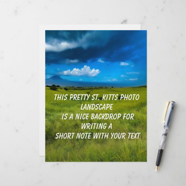 Countryside Landscape of Saint Kitts Custom Letterhead (Front/Back In Situ)
