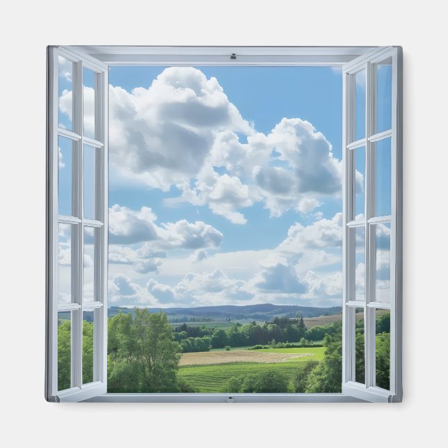 Countryside Landscape Window View Magnet (Front)