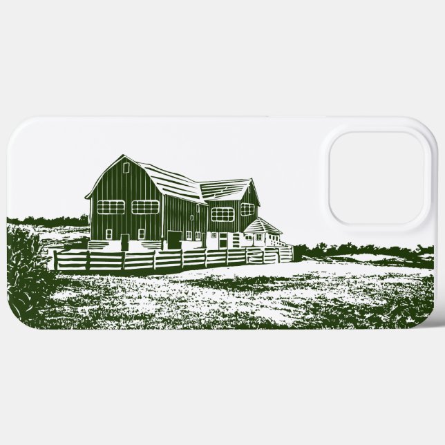 Countryside landscape woodcut style farm house Case-Mate iPhone case (Back (Horizontal))