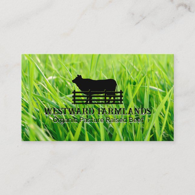 Countryside Livestock Logo | Grass  Business Card (Front)