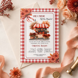 Countryside Picnic Gingham Bridal Shower Invitation