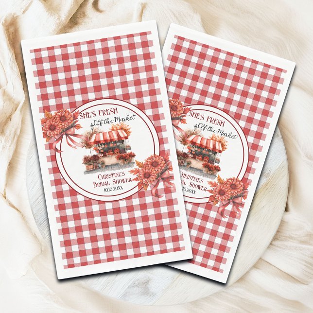 Countryside Picnic Gingham Bridal Shower  Napkin (Creator Uploaded)