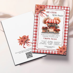 Countryside Picnic QR Code Bridal Shower  Invitation