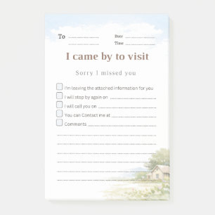 Countryside Return Visit Sticky Note - Dotted Line