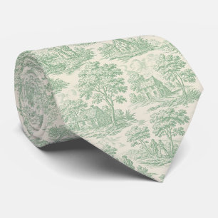 Countryside Sage Green Toile Farm Animal Tie