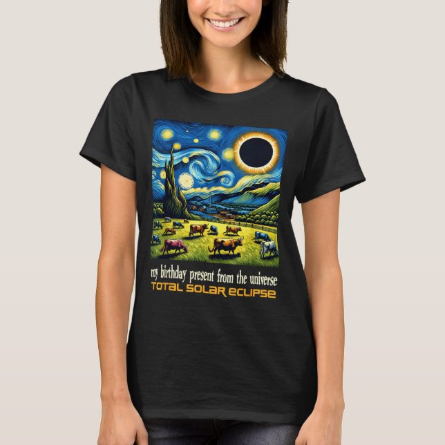 Countryside Solar Eclipse Birthday Present From T-Shirt (Front)