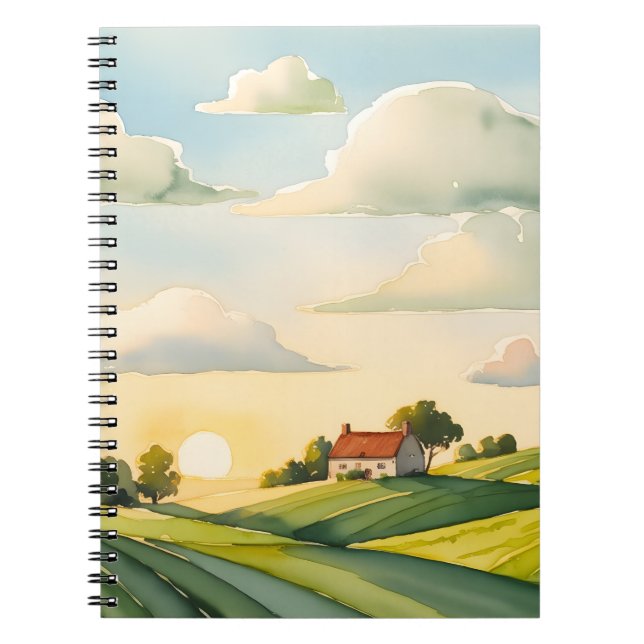 Countryside Sunset Hills Notebook (Front)